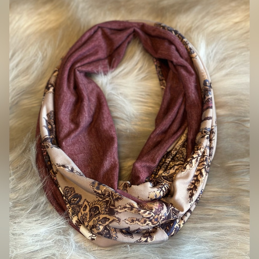 Beautiful Maroon Dark Paisley Boutique Wrap Scarf
